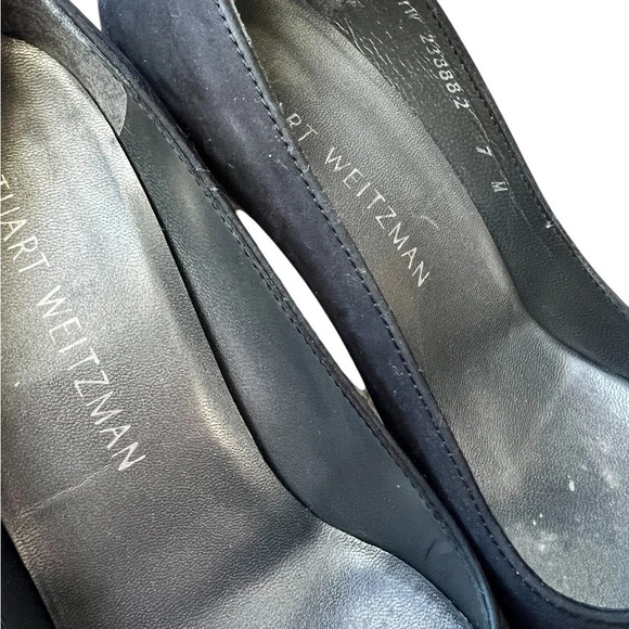 Stuart Weitzman Womens Swoon Black Wedge Heels Shoes - Picture 9 of 10